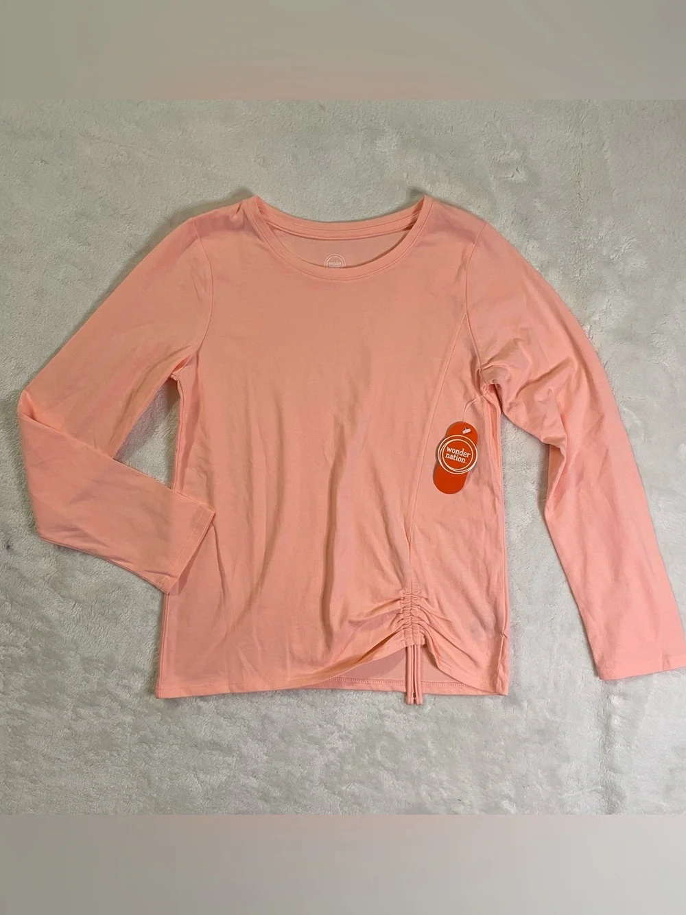 NWT Wonder Nation Peach Cotton Blend Long Sleeve size GIRLS Large